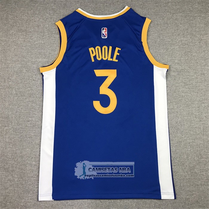 Camiseta Golden State Warriors Jordan Poole NO 3 Icon Azul